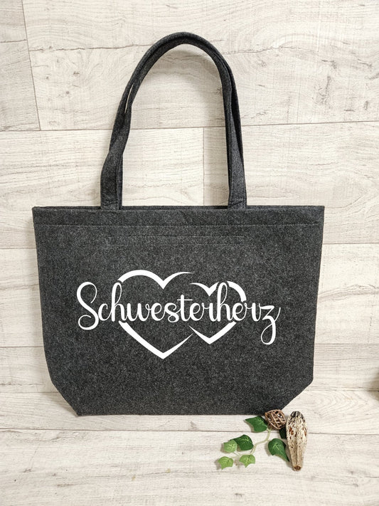 Tasche Filz-Shopper "Schwesterherz"