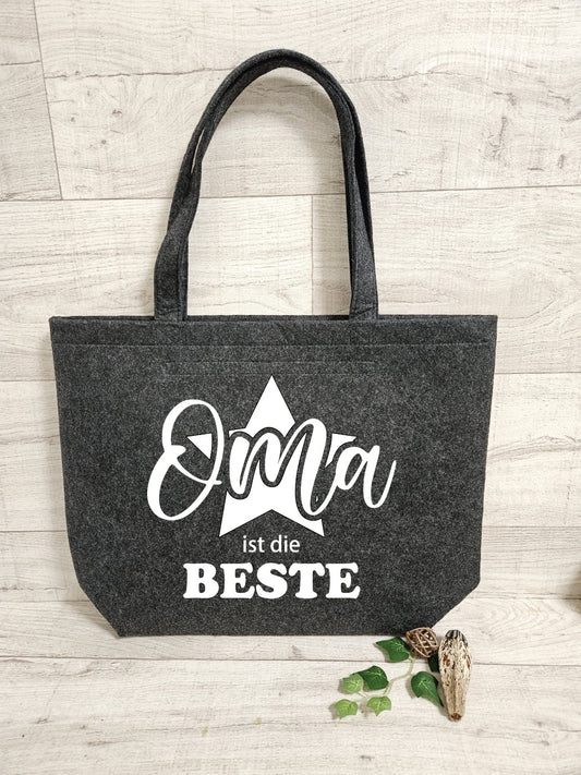 Tasche Filz-Shopper "Oma ist die Beste"