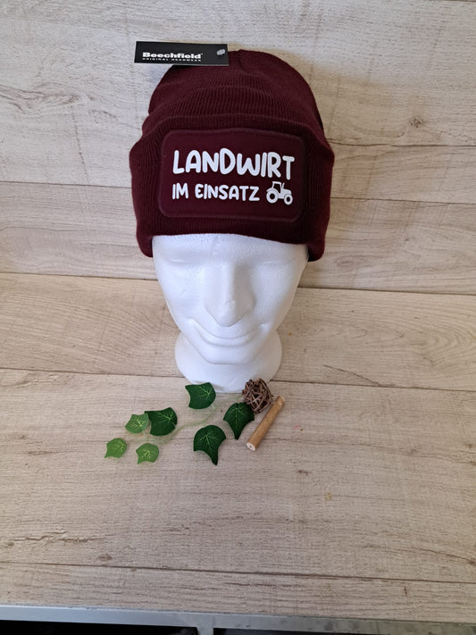 Beanie Mütze mit Spruch "Landwirt im Einsatz"