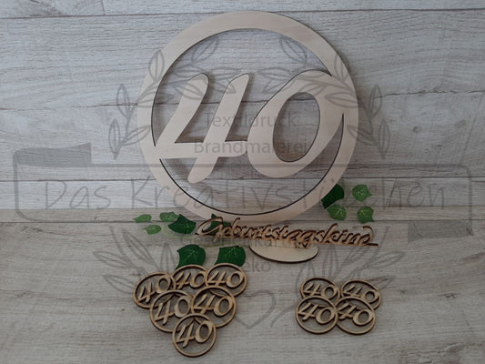 Tischdeko Set aus Holz mit Alter