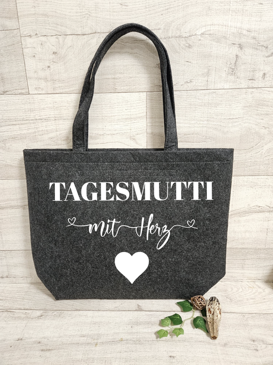 Tasche Filz-Shopper "Tagesmutti mit Herz"