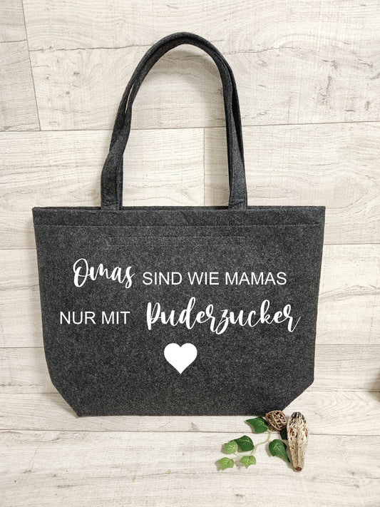 Tasche Filz-Shopper "Omas sind wie Mamas"